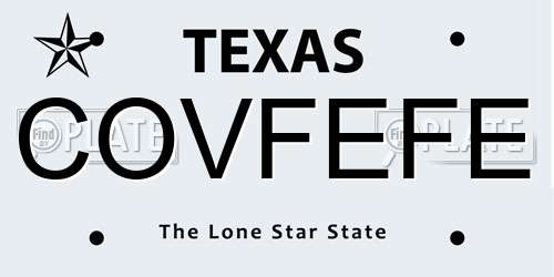 COVFEFE Texas License Plate