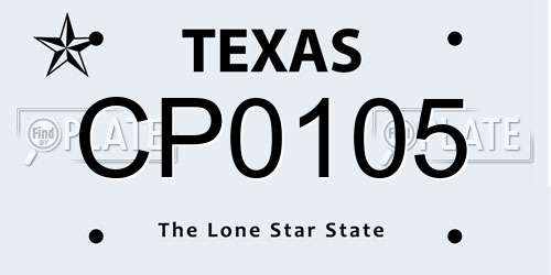 CP0105 Texas License Plate