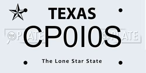 CP0I0S Texas License Plate