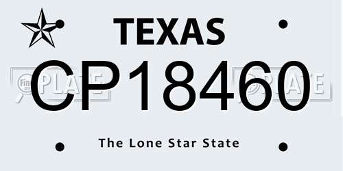 CP18460 Texas License Plate