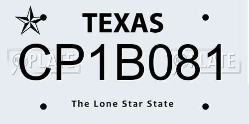 CP1B081 Texas License Plate