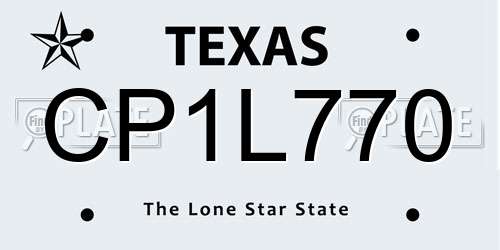CP1L770 Texas License Plate