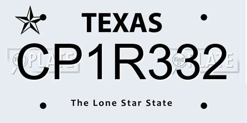 CP1R332 Texas License Plate