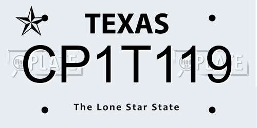 CP1T119 Texas License Plate