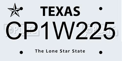 CP1W225 Texas License Plate