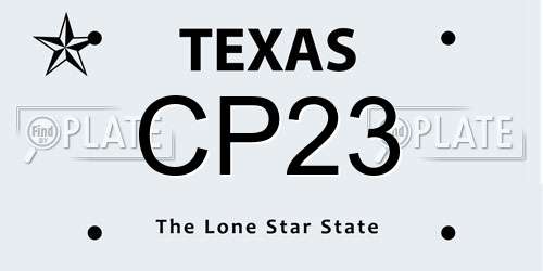 CP23 Texas License Plate
