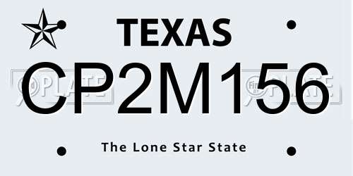 CP2M156 Texas License Plate