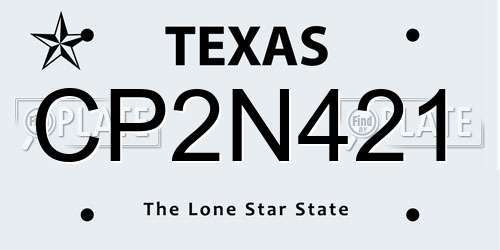 CP2N421 Texas License Plate