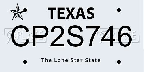 CP2S746 Texas License Plate