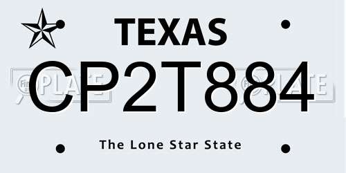 CP2T884 Texas License Plate