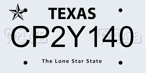 CP2Y140 Texas License Plate