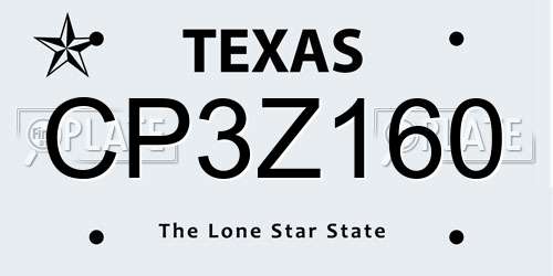 CP3Z160 Texas License Plate