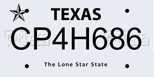 CP4H686 Texas License Plate