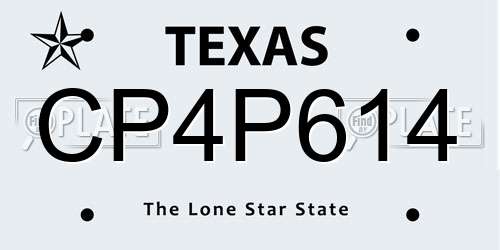 CP4P614 Texas License Plate