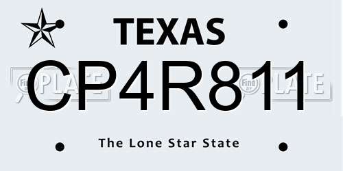 CP4R811 Texas License Plate