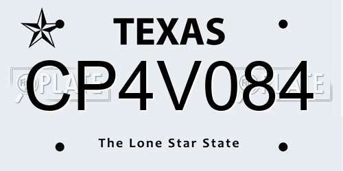 CP4V084 Texas License Plate
