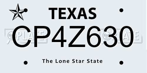 CP4Z630 Texas License Plate