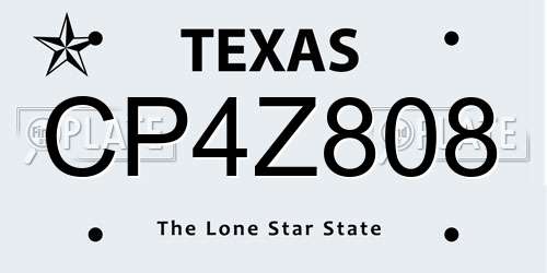 CP4Z808 Texas License Plate
