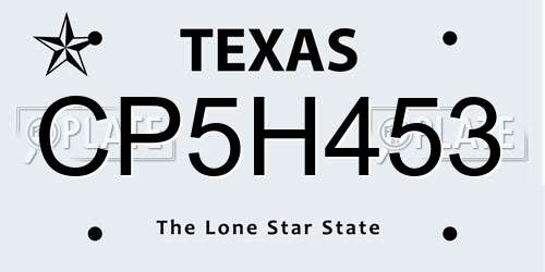 CP5H453 Texas License Plate