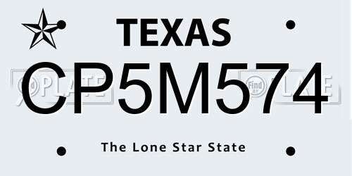 CP5M574 Texas License Plate