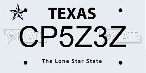 CP5Z3Z Texas License Plate