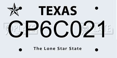 CP6C021 Texas License Plate