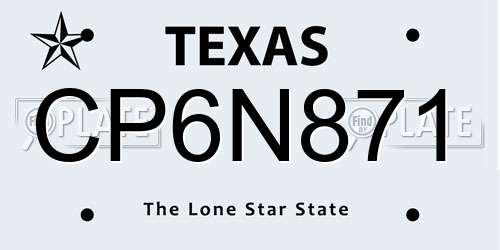 CP6N871 Texas License Plate