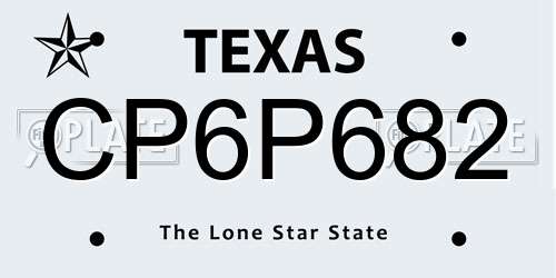 CP6P682 Texas License Plate