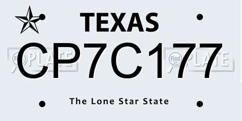 CP7C177 Texas License Plate