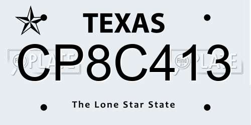 CP8C413 Texas License Plate