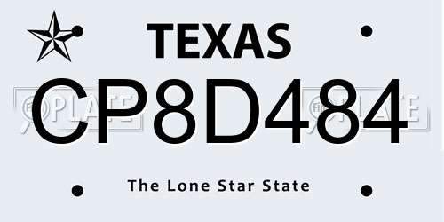 CP8D484 Texas License Plate