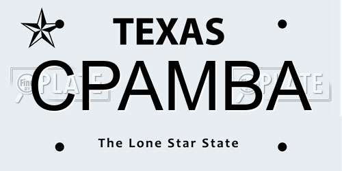 CPAMBA Texas License Plate