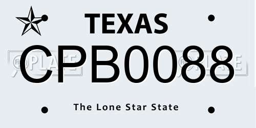 CPB0088 Texas License Plate