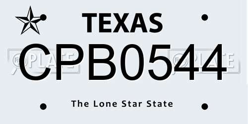 CPB0544 Texas License Plate