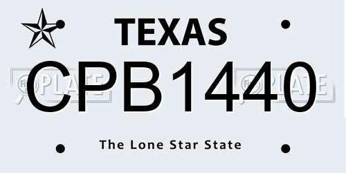 CPB1440 Texas License Plate