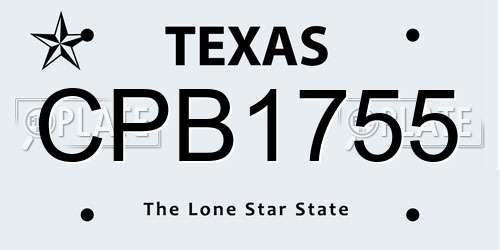 CPB1755 Texas License Plate