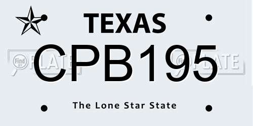 CPB195 Texas License Plate