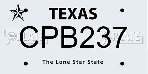 CPB237 Texas License Plate