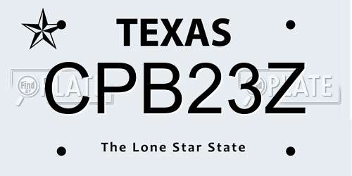 CPB23Z Texas License Plate