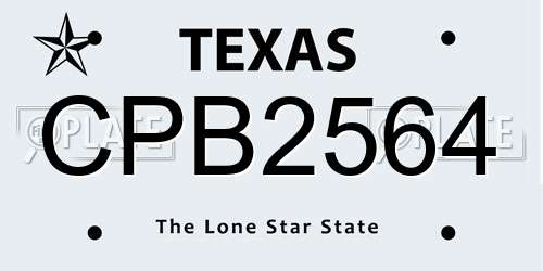 CPB2564 Texas License Plate