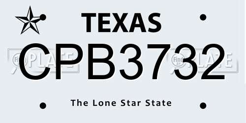 CPB3732 Texas License Plate
