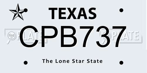 CPB737 Texas License Plate
