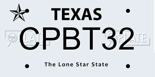 CPBT32 Texas License Plate