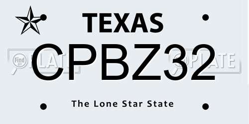 CPBZ32 Texas License Plate
