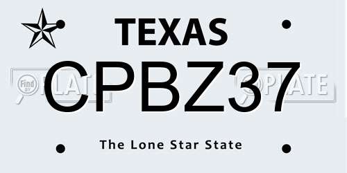 CPBZ37 Texas License Plate