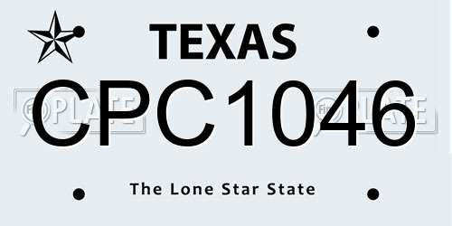 CPC1046 Texas License Plate