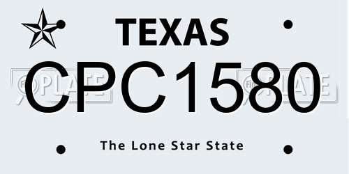 CPC1580 Texas License Plate
