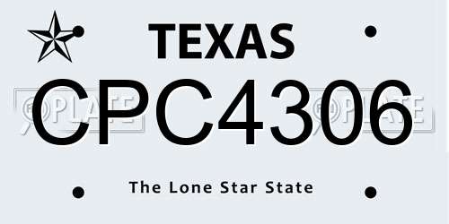 CPC4306 Texas License Plate