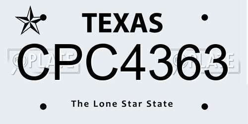 CPC4363 Texas License Plate