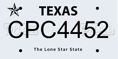 CPC4452 Texas License Plate